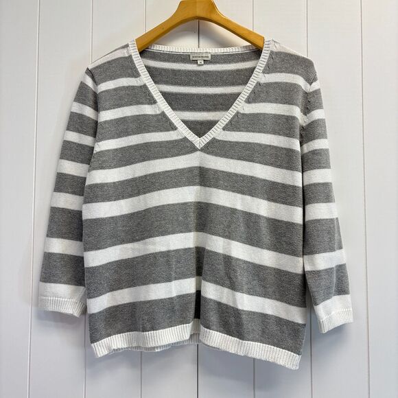 Vintage Boston Proper Striped Box Sweater Women Medium Preppy‎ Hipster Coastal - Picture 1 of 9